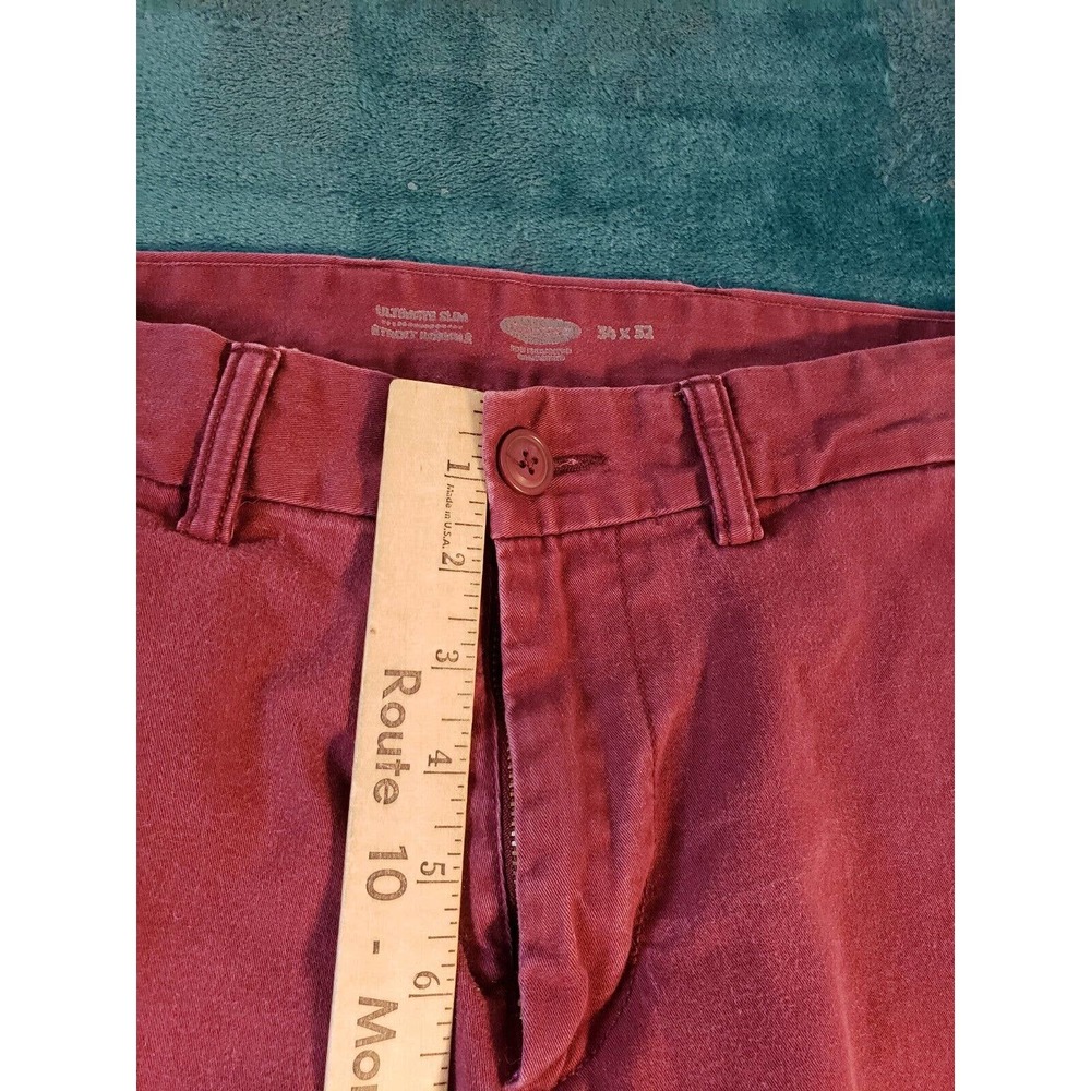 Old Navy Pants Mens Red 34x32 Stretch Career Work Straight Chino Preppy Slim - Picture 7 of 12